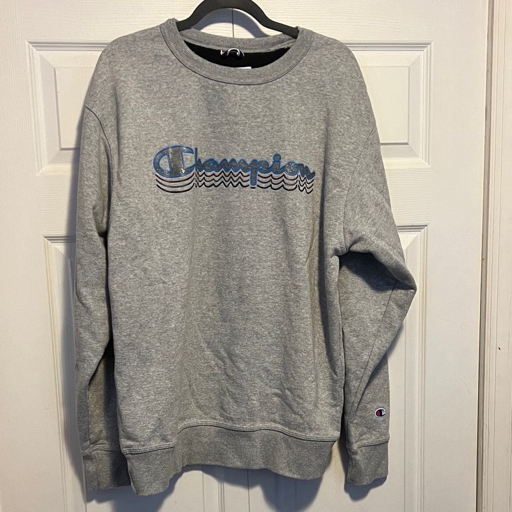 Champion Men's Crewneck Sweater in Gray